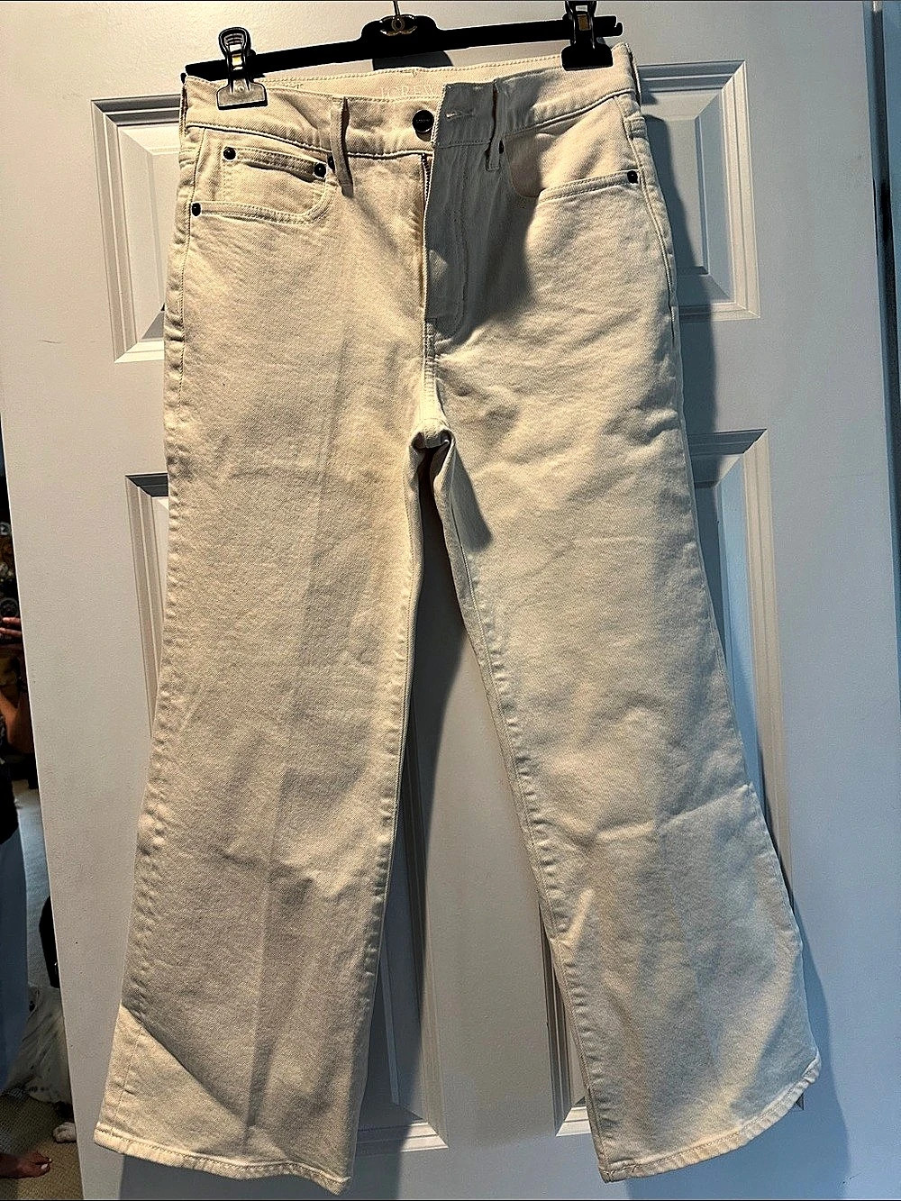 J.Crew Charley Kickout Cropped Jean Flare cream Waist 27P